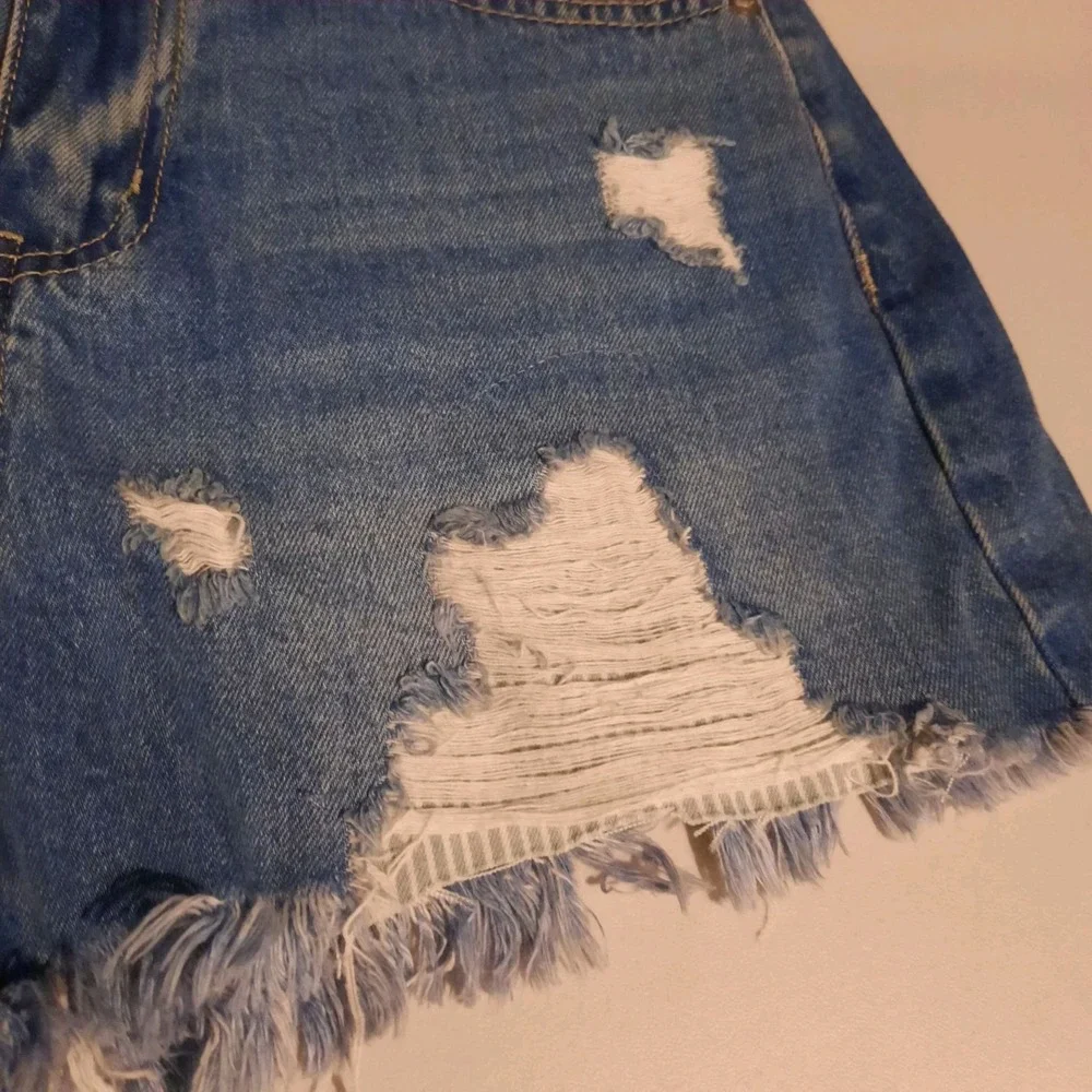 KanCan‎ Shorts Womens XS High Rise Denim Jean Cutoffs Distressed Raw Hem Boho